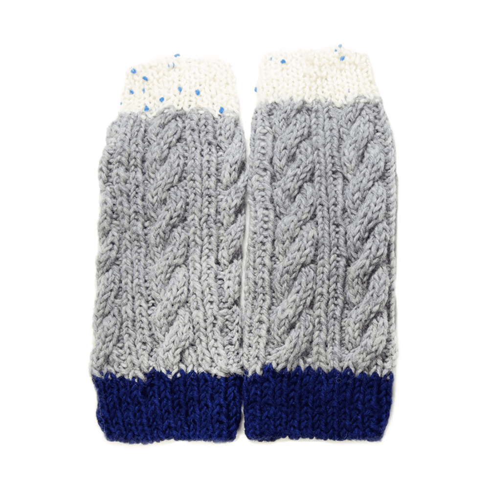 手編みのオールウォーマー/青い雪